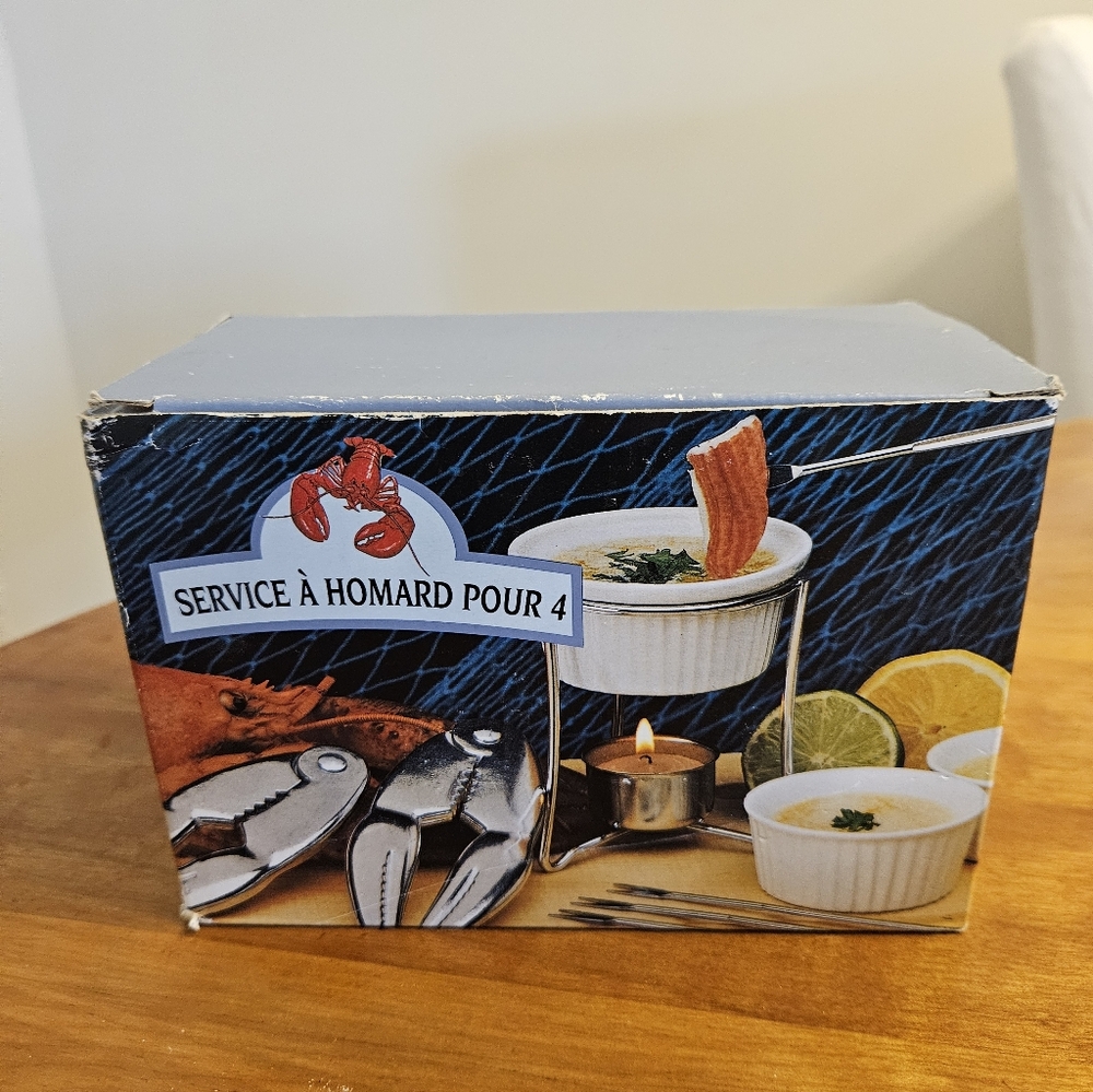 Vintage Lobster Serving Set for Four